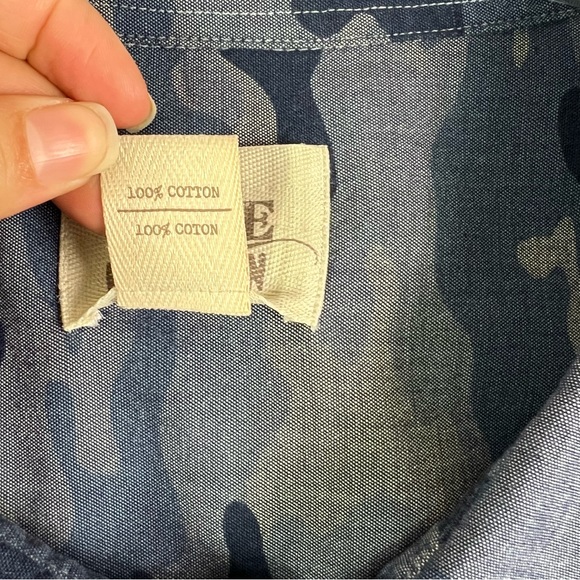 True Nation Blue Camo Sport Button up Short Sleeve Shirt 7XL Plus - Picture 9 of 9